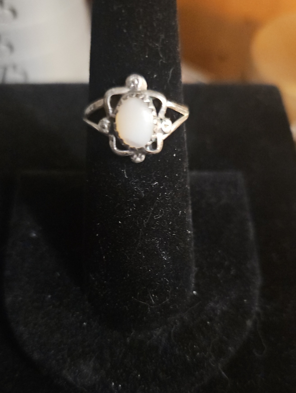 Sterling Silver White Opal Oval Ring - Classic Women's Jewelry